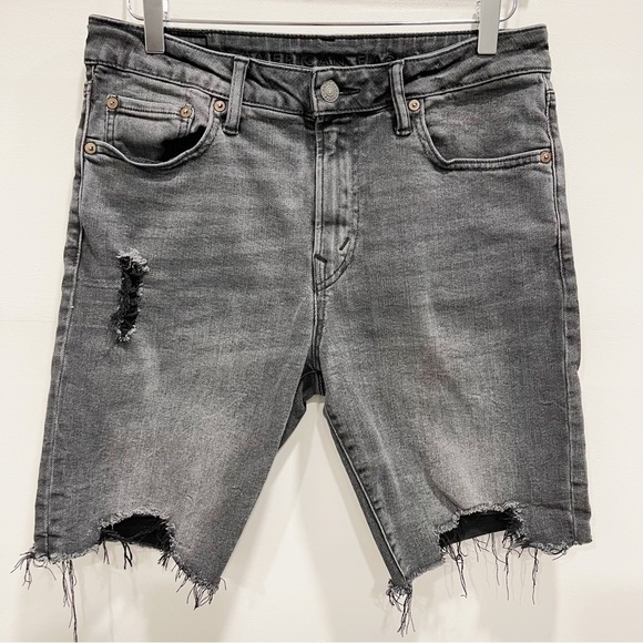 American Eagle Outfitters Other - American Eagle Distressed Denim Shorts Washed Black Size 32